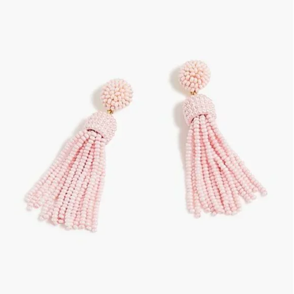 J.Crew Factory Beaded Tassel Drop Earrings - Picture 2 of 6